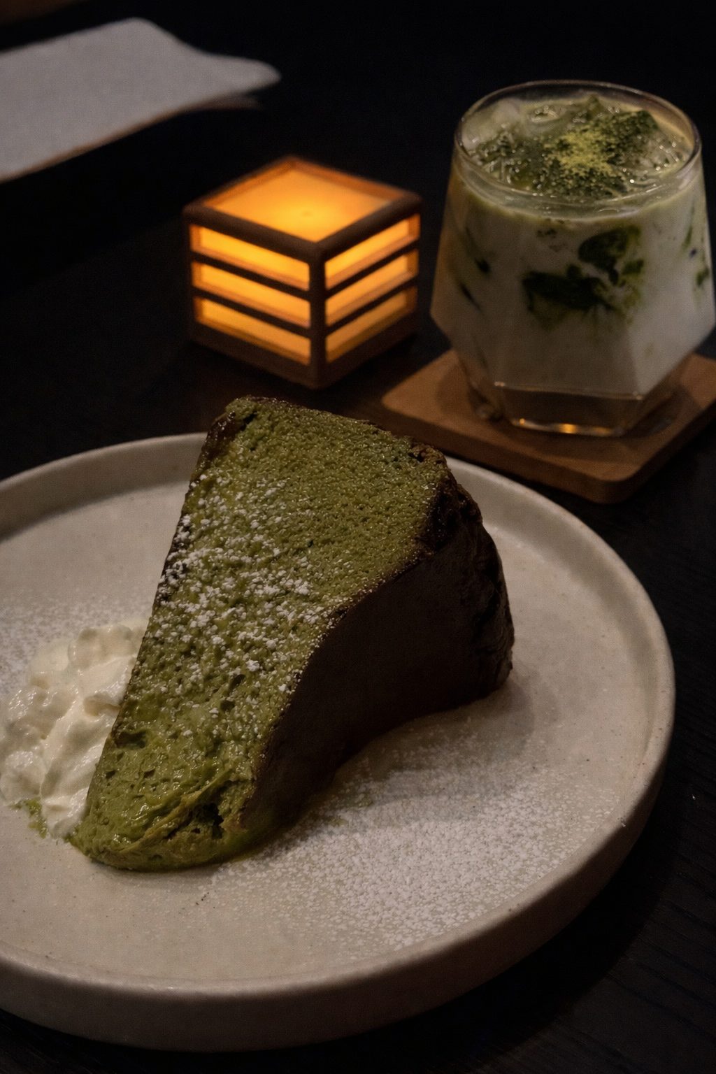 Matcha basque cheesecake